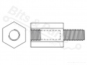 Afstandsbus/Spacer/Standoff M2/M2 polyamide met draadeind 10mm